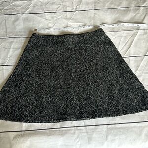 LOFT Marled Black A-Line Mini Skirt